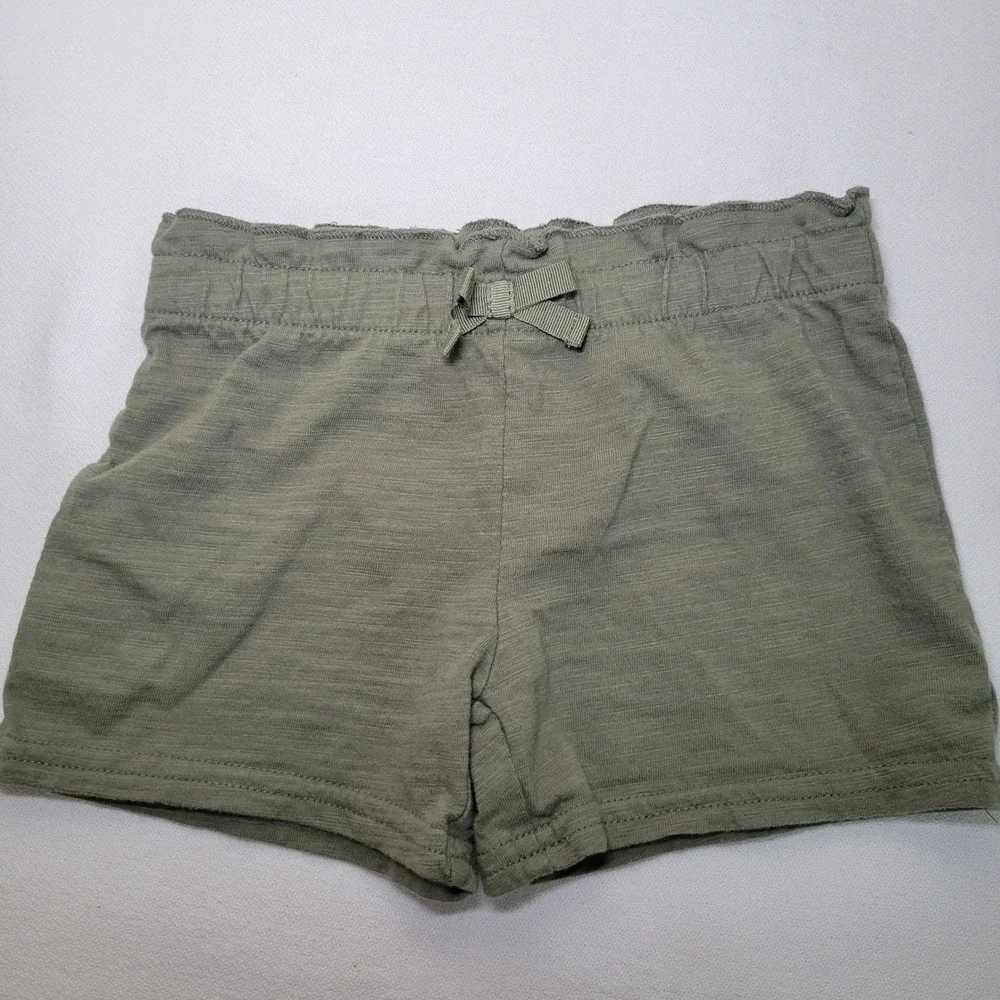 Carters Toddler Girls Olive Green Slub Knit Pull On Shorts Size 3T